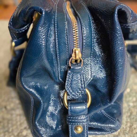 Coach Maggie Handband Patent Leather Teal Blue Co982-13900 - Picture 3 of 6